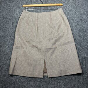 Harve Benard Sport Skirt Womens 10 Brown Wool Herringbone Back Vent Lined Zip